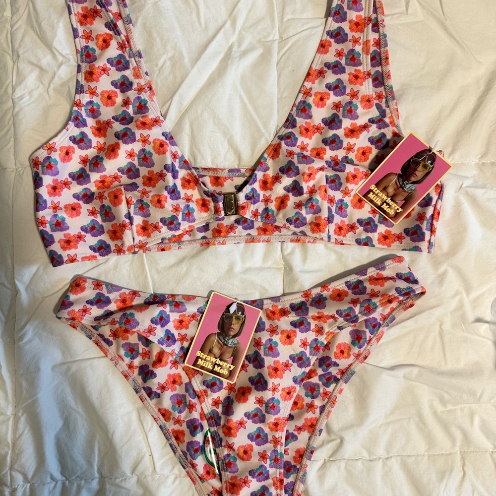 Strawberry Milk Mob Red and Purple Bikini Swimwear